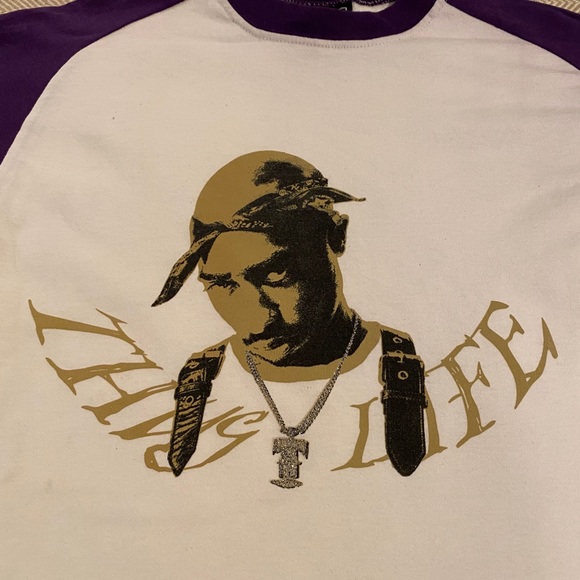 Vintage 90’s 2 PAC Thug Life Glitter T Shirt - Picture 5 of 12
